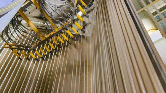 Natural Gas Heating System Customized Vertical Powder Coating Line Equipment Of Aluminium Profiles