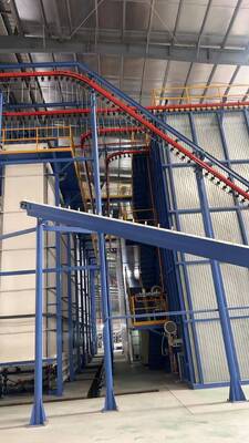 Big Cyclone Recycle System Customized for Customers  Vertical Powder Coating Line for Aluminum Profiles