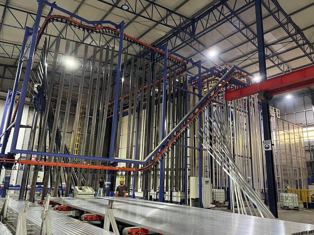 Stainless Steel Pre-treatment  System Aluminium Alloy Profile Vertical Powder Coating Line 3kw Multi Color