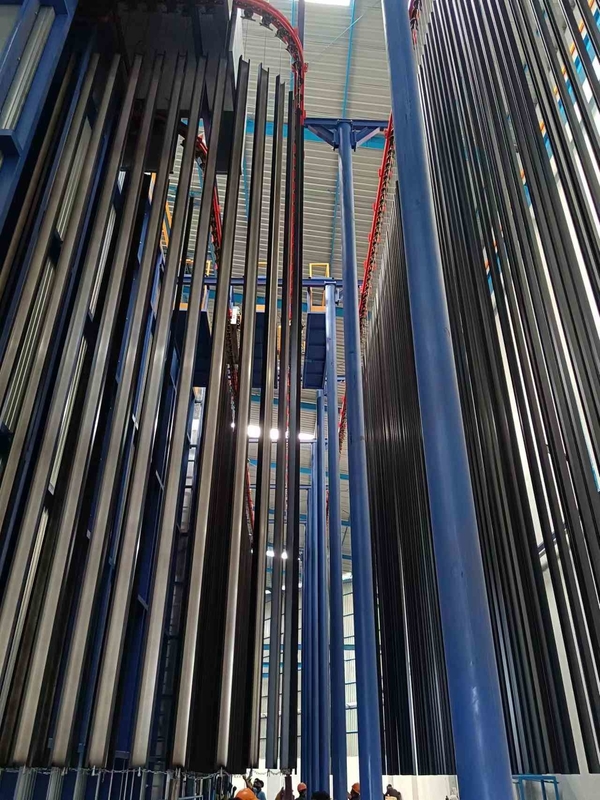 PP Double Spray Booth 380V Vertical Powder Coating Line Of Aluminium Alloy Profile With 400m2/T