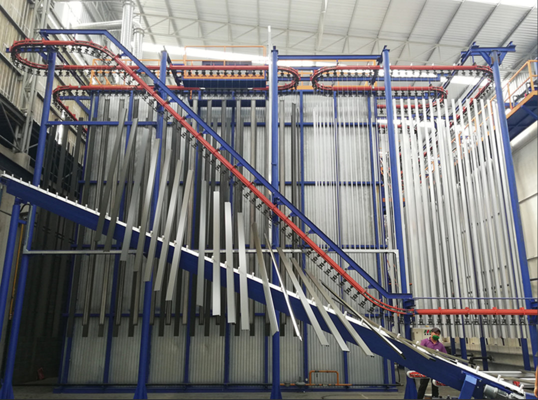Full-Automatic Vertical Powder Coating Line for Aluminum Profiles