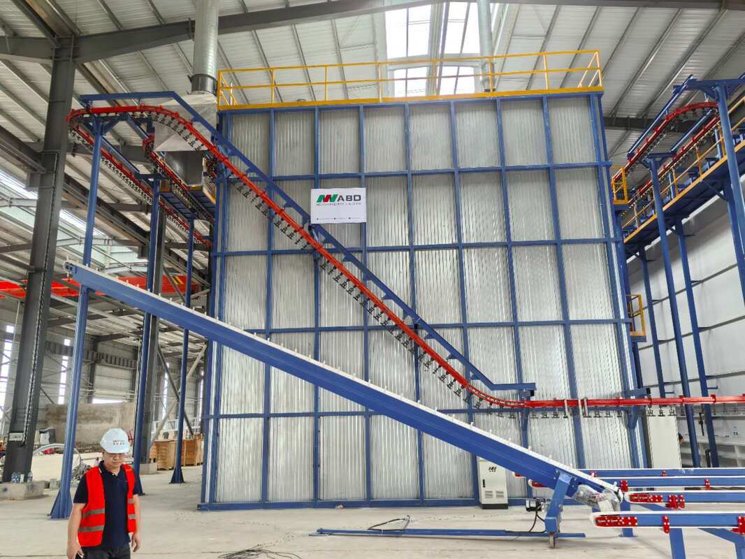 Multiple Rinsing Pre-treatment Free Chrome Rinsing  Customized Project Vertical Powder Coating Line for Aluminium Profiles